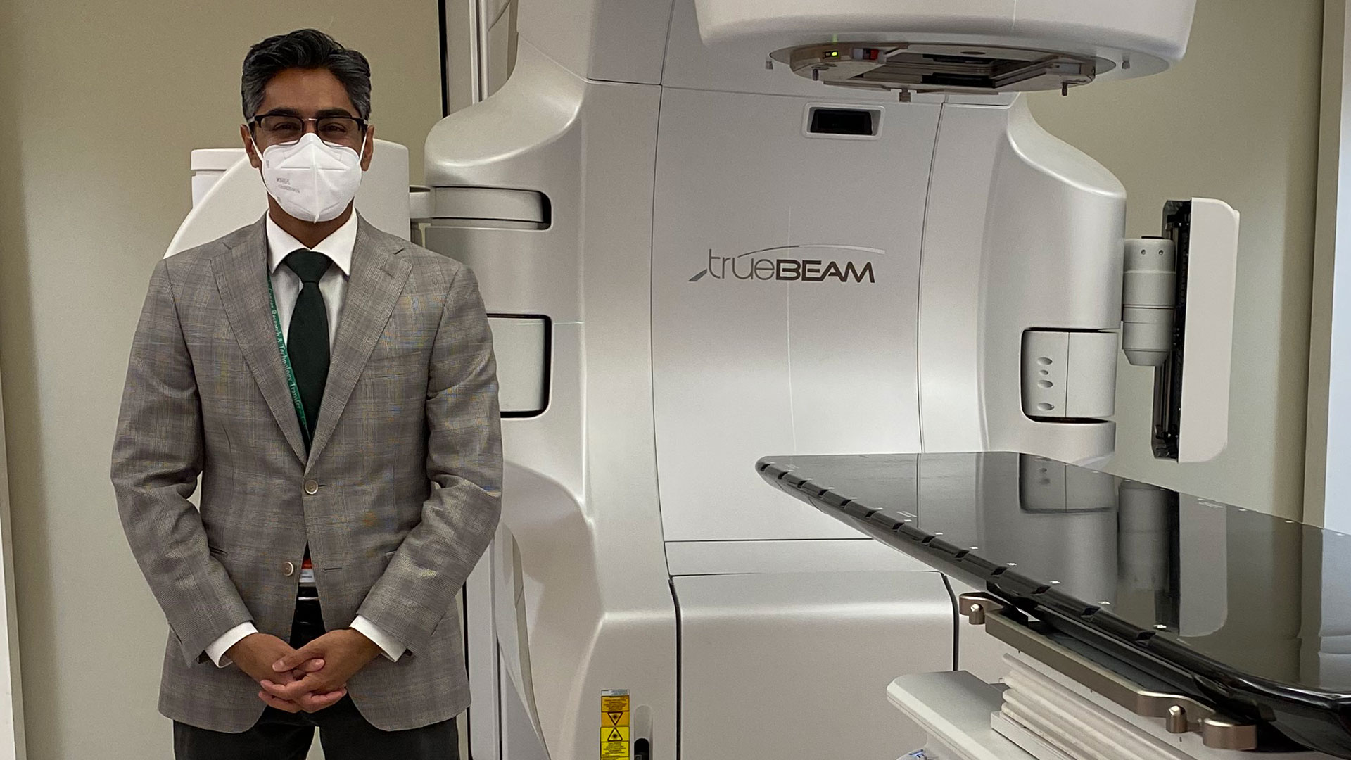 Dr. Rohann Correa with the TrueBeam