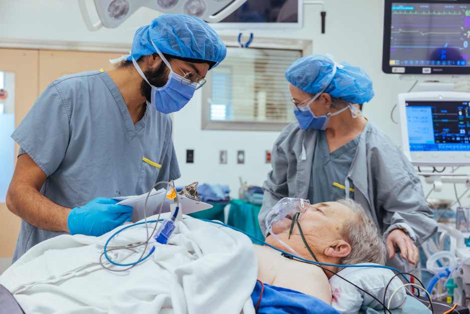 Dr. Sukhmeet Sachal assists in a surgery as part of his resident physician training at St. Joseph’s Health Care London. 