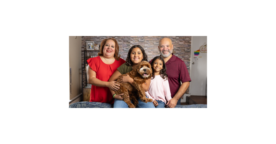 Fressia and family in their home