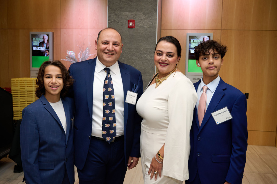 The Shenouda family in formal attire at the 2023 Tribute Dinner